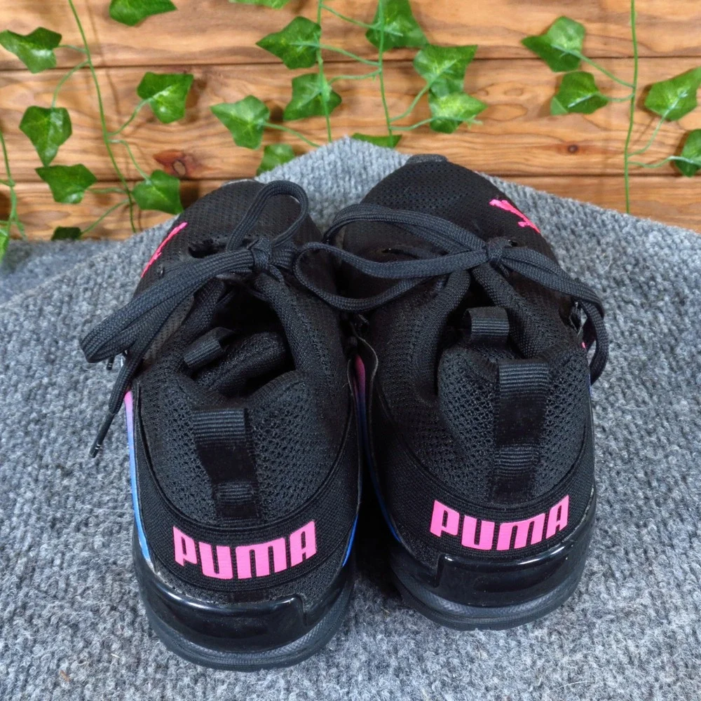 PUMA Axelion Girls Athletic Shoe Size 3 Running Training‎ Black Pink 379275-01